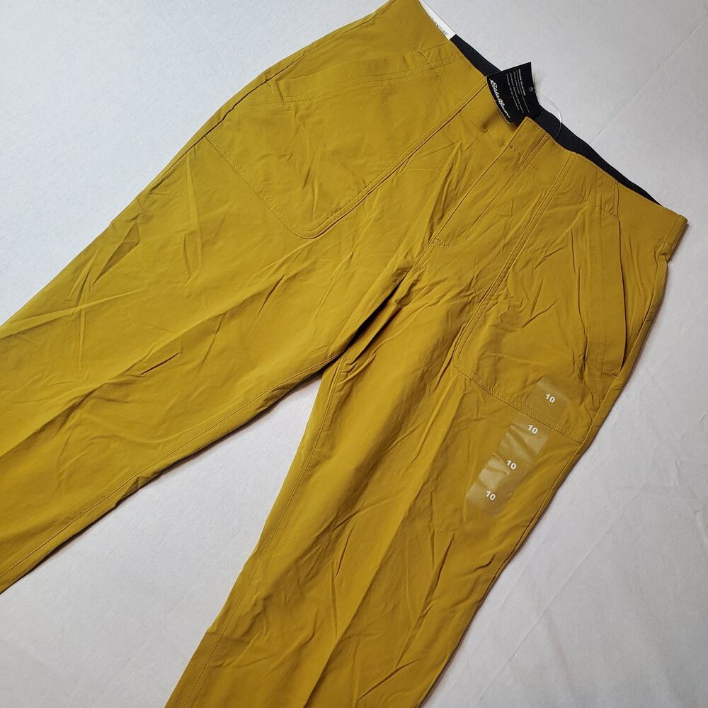 Eddie Bauer Womens Size 10 NWT Horizon High-Rise Straight Leg Crop Pants Gold